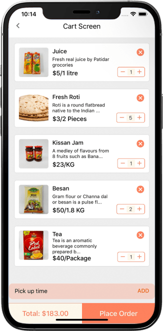 Patidar Groceries Mobile App Development